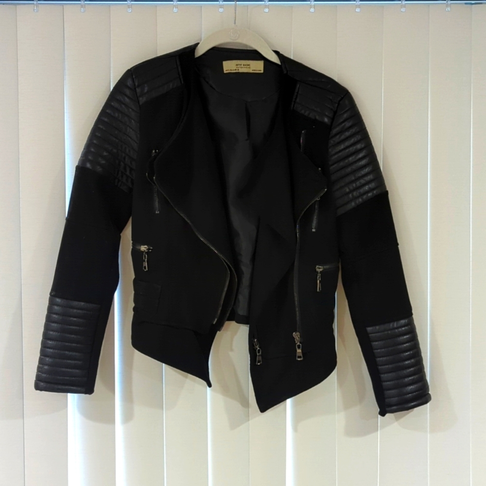AFTF Basic Outerwear Leather & Suede Jacket